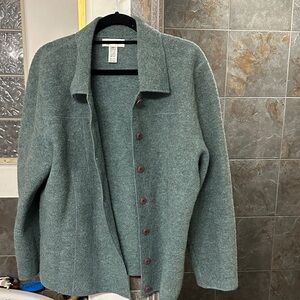 Evan Picone Teal Wool Cardigan